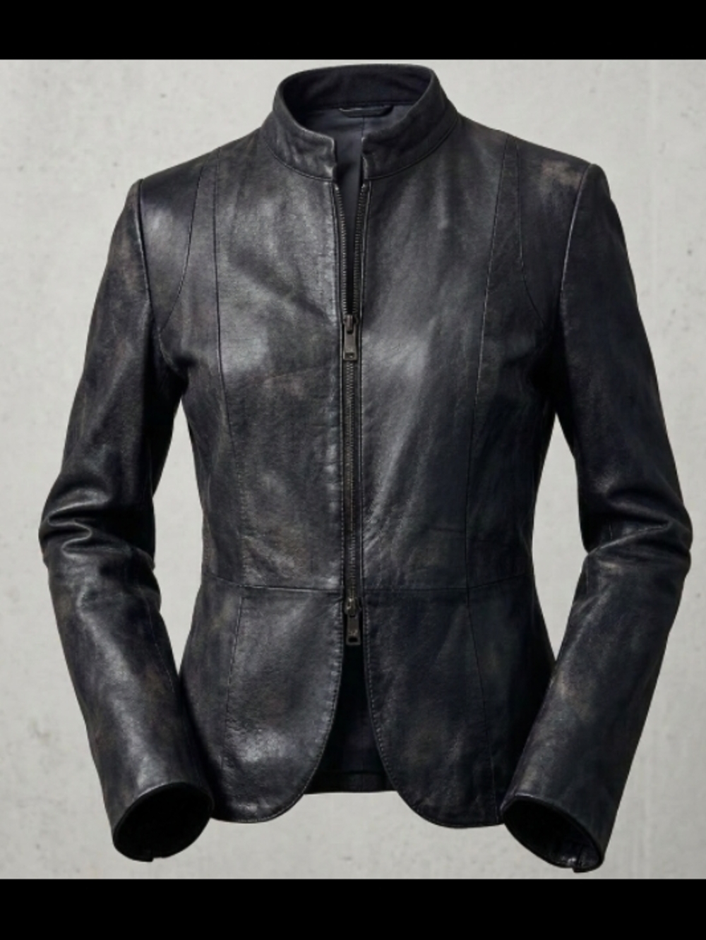 Vintage Emporio Armani Black Leather Jacket – Sculpted Moto Blazer